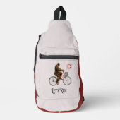 Grappig Bigfoot Fietsavontuur Retro Sling Bag (Voorkant)