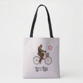 Grappig Bigfoot Fietsavontuur Retro Tote Bag (Voorkant)