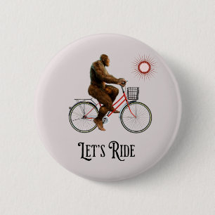 Grappig Bigfoot Fietsevenement Retro Ronde Button 5,7 Cm