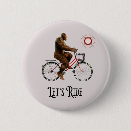 Grappig Bigfoot Fietsevenement Retro Ronde Button 5,7 Cm (Voorkant)
