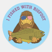Grappig Bigfoot Gevist citaat Ronde Sticker (Voorkant)