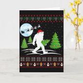 Grappig Bigfoot Kerstcadeau Kerstman Hoed Lelijke  Kaart (Gele Bloem)