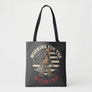 Grappig Bigfoot Labor Day-shirt met Amerikaanse vl Tote Bag