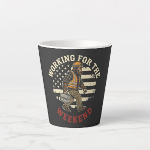 Grappig Bigfoot Labor Day-shirt met vlag van de VS Latte Mok
