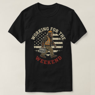 Grappig Bigfoot Labor Day-shirt met vlag van de VS T-shirt