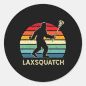 Grappig Bigfoot Lacrosse Lax Sasquatch Lacrosse Te Ronde Sticker (Voorkant)