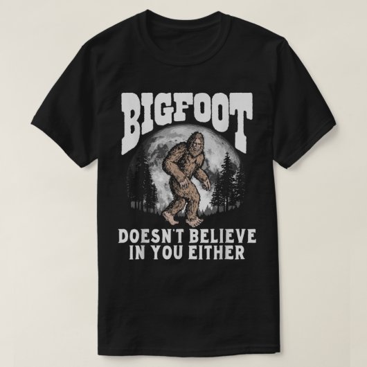 Grappig Bigfoot Maan Bos Design T-shirt (Design voorkant)