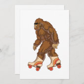 Grappig Bigfoot Rolschaatsen Feestdagenkaart (Voorkant / Achterkant)