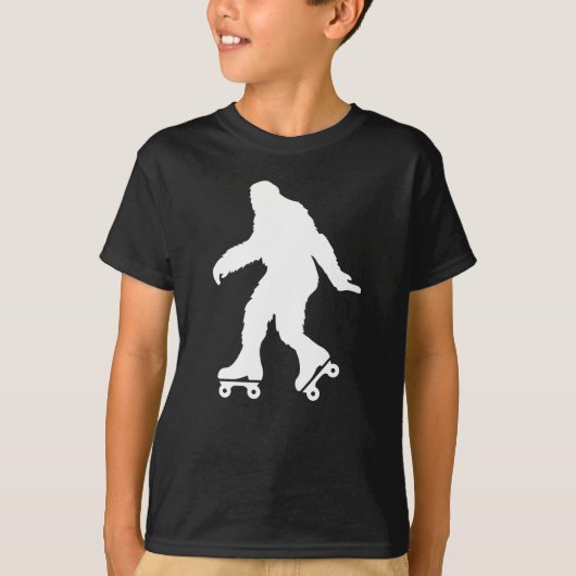 Grappig Bigfoot Rolschaatsen T-shirt (Voorkant)