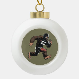 Grappig Bigfoot Sasquatch Fantasy Football Sport Keramische Bal Ornament