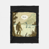 Grappig Bigfoot Sasquatch Loch Ness Monster Introv Fleece Deken (Voorkant)