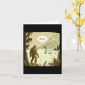 Grappig Bigfoot Sasquatch Loch Ness Monster Introv Kaart (Gele Bloem)