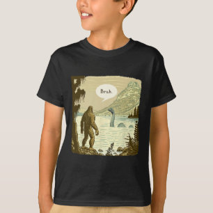 Grappig Bigfoot Sasquatch Loch Ness Monster Introv T-shirt