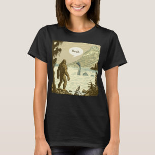 Grappig Bigfoot Sasquatch Loch Ness Monster Introv T-shirt
