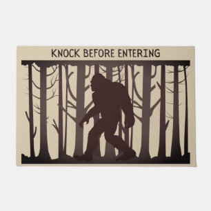 Grappig Bigfoot Sasquatch silhouet kloppen voor Deurmat