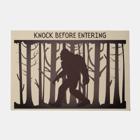 Grappig Bigfoot Sasquatch silhouet kloppen voor Deurmat (Voorkant)