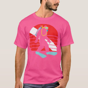 Grappig Bigfoot Scuba Duiken Retro Duikvlag T-shirt