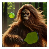 Grappig Bigfoot spelen Pickleball Perfect Poster (Voorkant)