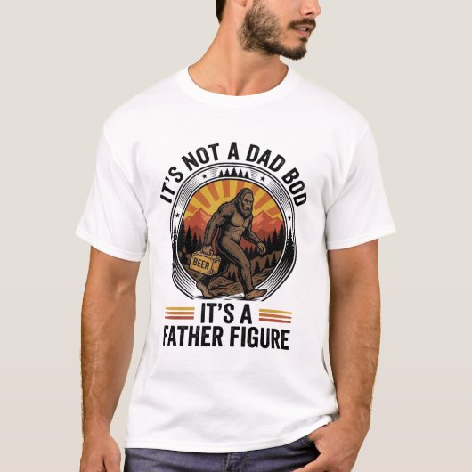 Grappig Bigfoot Vader Figuur Bier Vintage T-Shirt (Voorkant)