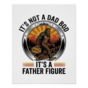 Grappig Bigfoot Vader Figuur Bier Vintage T-Shirt  Perfect Poster
