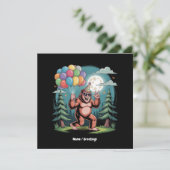 Grappig Bigfoot Verjaardagsfeest Bash Ballonnen Kaart (Staand voorkant)