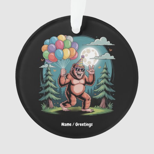 Grappig Bigfoot Verjaardagsfeest Bash Ballonnen Ornament (voorkant)