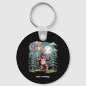 Grappig Bigfoot Verjaardagsfeest Bash Ballonnen Sleutelhanger (Voorkant)