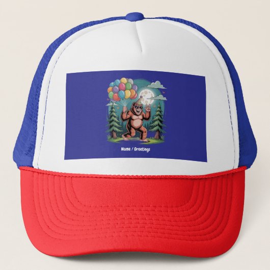 Grappig Bigfoot Verjaardagsfeest Bash Ballonnen Trucker Pet (Voorkant)