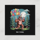 Grappig Bigfoot Verjaardagsfeest Bash Ballonnen Vierkante Visitekaartje (Voorkant)