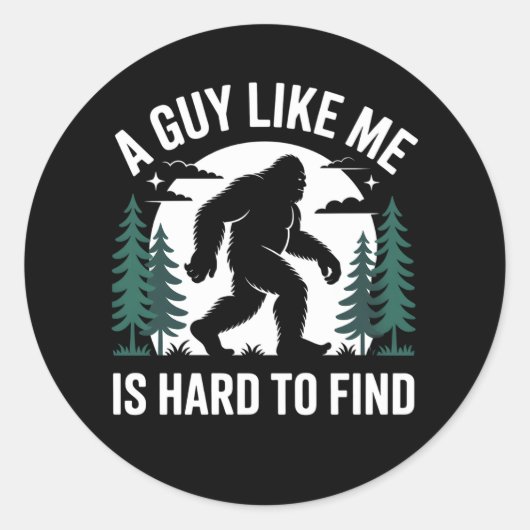 Grappig Bigfoot Wandelen Sasquatch Humor Mannen Ronde Sticker (Voorkant)