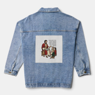 Grappig Bijbelverhaal Vintage Religieuze Leraren T Denim Jacket