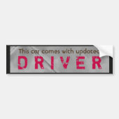 Grappig Bijgewerkt Driver Roze Bruin Bumpersticker (Voorkant)