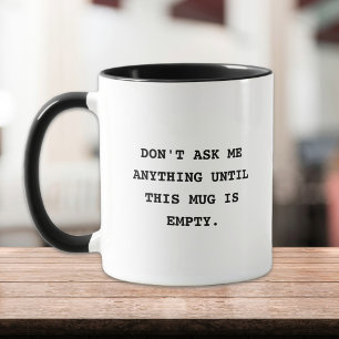 Grappig Bijschrift Eenvoudige zwart-witte koffie M Mok