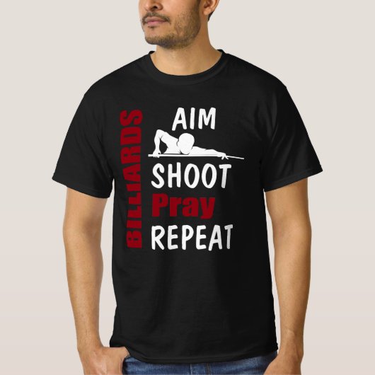 Grappig Biljart Pool Schieten Mikken T-shirt (Voorkant)