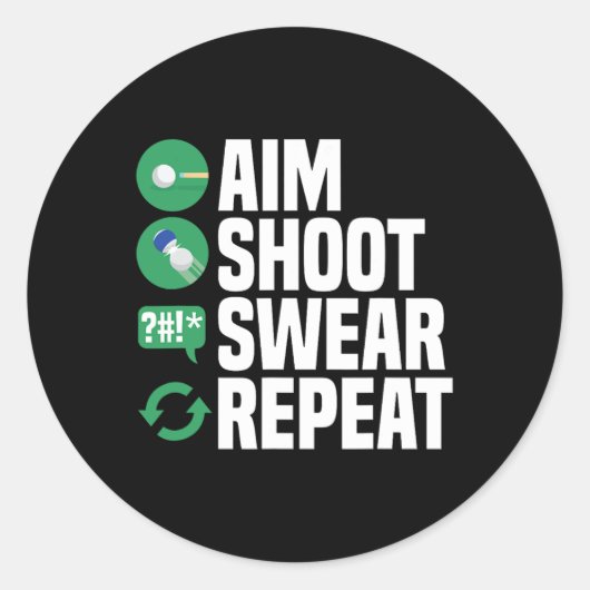Grappig biljart zwembad ronde sticker (Voorkant)