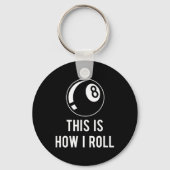 Grappig biljartontwerp voor poolspelers Retro 8 LL Sleutelhanger (Voorkant)