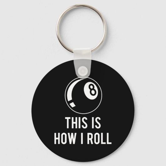Grappig biljartontwerp voor poolspelers Retro 8 LL Sleutelhanger (Voorkant)