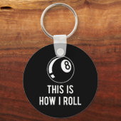 Grappig biljartontwerp voor poolspelers Retro 8 LL Sleutelhanger (Voorkant)