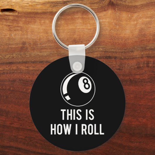 Grappig biljartontwerp voor poolspelers Retro 8 LL Sleutelhanger (Voorkant)