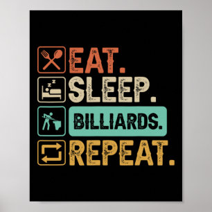 Grappig biljartspel 9-ball speler Dad Cue Stick Lo Poster