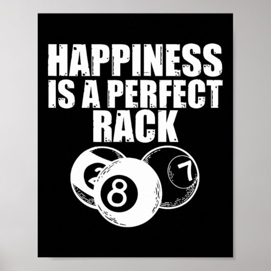 Grappig biljartspel Night Happiness is een perf Poster (Voorkant)