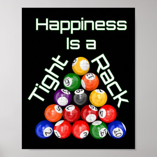Grappig Billiards geluk is een strak rack Poster (Voorkant)