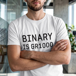 Grappig binair is GR8 T-shirt - een woordspeling v