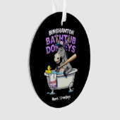 Grappig Binghamton Baseball Badkuip Ezel Vintage Ornament (voorkant)