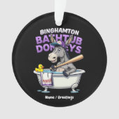 Grappig Binghamton Baseball Badkuip Ezel Vintage Ornament (voorkant)