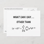 Grappig Binomial Theorem STEM Wiskunde Science Hum Briefkaart (Voorkant / Achterkant)