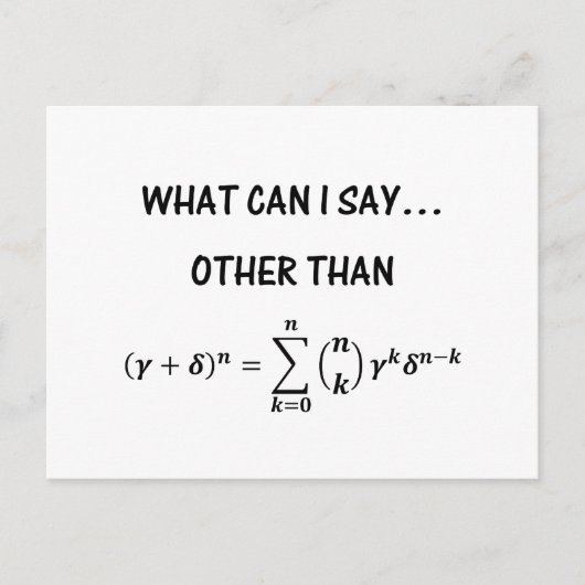 Grappig Binomial Theorem STEM Wiskunde Science Hum Briefkaart (Voorkant)
