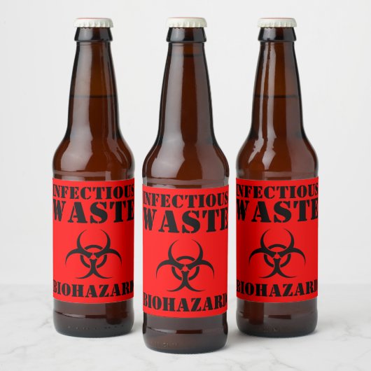 Grappig Biohazard Infectieus afval Halloween Bier Etiket (Flessen)