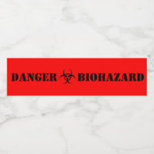 Grappig biohazard symbool Halloween Waterfles Etiket (Enkel label)