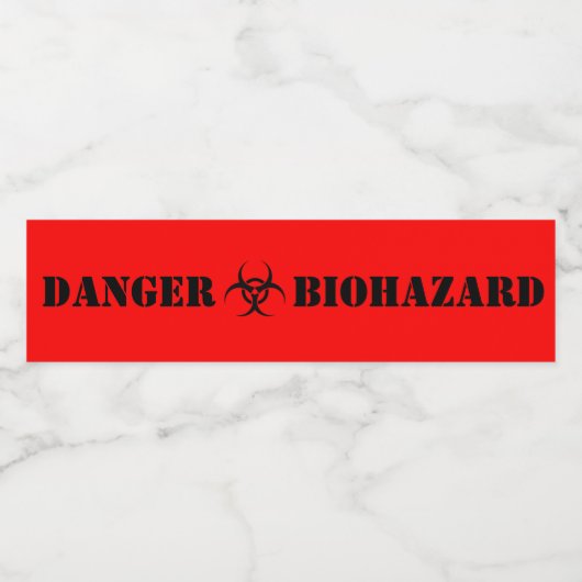 Grappig biohazard symbool Halloween Waterfles Etiket (Enkel label)